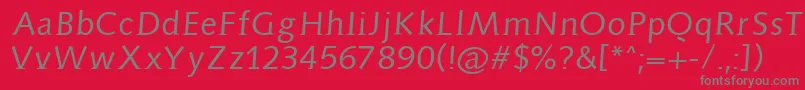 Aidaserif-Schriftart – Graue Schriften auf rotem Hintergrund