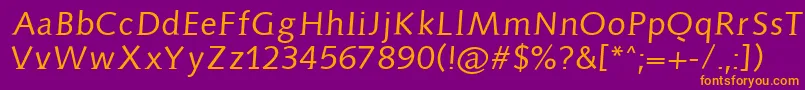 Aidaserif Font – Orange Fonts on Purple Background