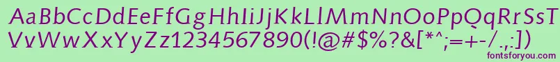 Aidaserif Font – Purple Fonts on Green Background