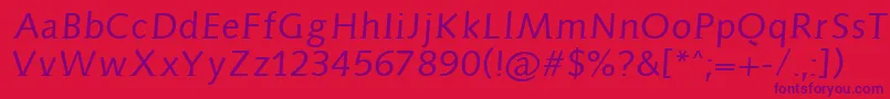 Aidaserif Font – Purple Fonts on Red Background
