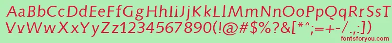Aidaserif Font – Red Fonts on Green Background