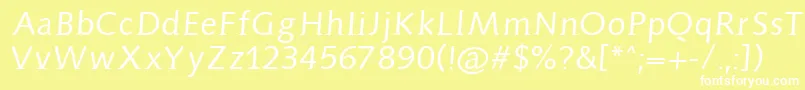 フォントAidaserif – 黄色い背景に白い文字