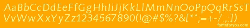 Aidaserif Font – Yellow Fonts on Orange Background