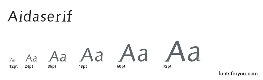 Размеры шрифта Aidaserif