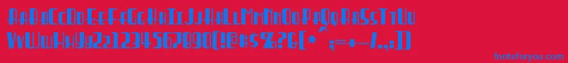 Braddington Font – Blue Fonts on Red Background