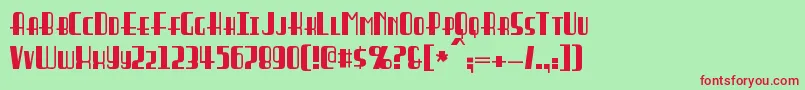 Braddington Font – Red Fonts on Green Background