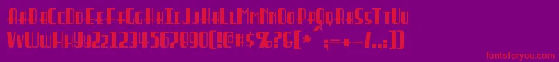 Braddington-Schriftart – Rote Schriften auf violettem Hintergrund