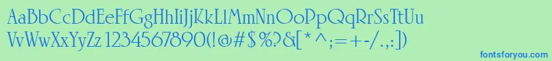 LinotypeRowenaRegular Font – Blue Fonts on Green Background