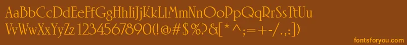 LinotypeRowenaRegular Font – Orange Fonts on Brown Background