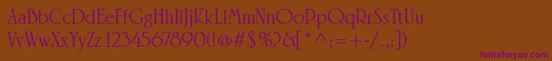 LinotypeRowenaRegular Font – Purple Fonts on Brown Background