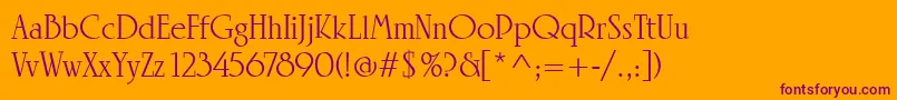 LinotypeRowenaRegular Font – Purple Fonts on Orange Background