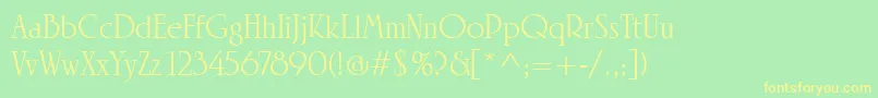 LinotypeRowenaRegular Font – Yellow Fonts on Green Background
