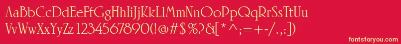 LinotypeRowenaRegular Font – Yellow Fonts on Red Background