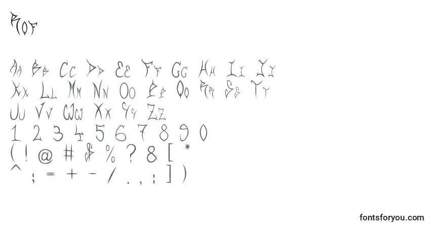 Schriftart Rqf – Alphabet, Zahlen, spezielle Symbole