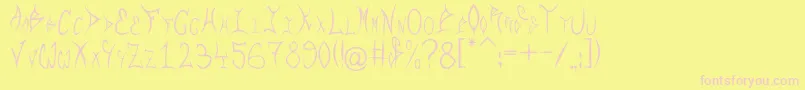Шрифт Rqf – розовые шрифты на жёлтом фоне