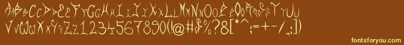 Rqf-fontti – keltaiset fontit ruskealla taustalla