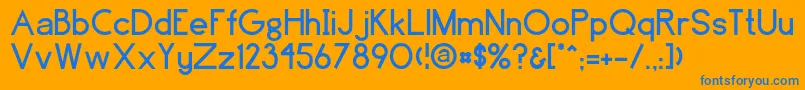 Greenfield Font – Blue Fonts on Orange Background