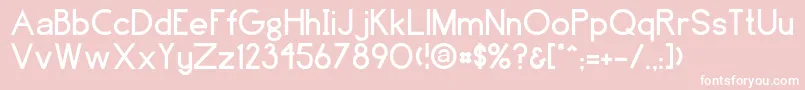 Fonte Greenfield – fontes brancas em um fundo rosa