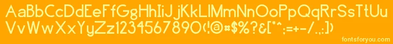 Greenfield Font – Yellow Fonts on Orange Background