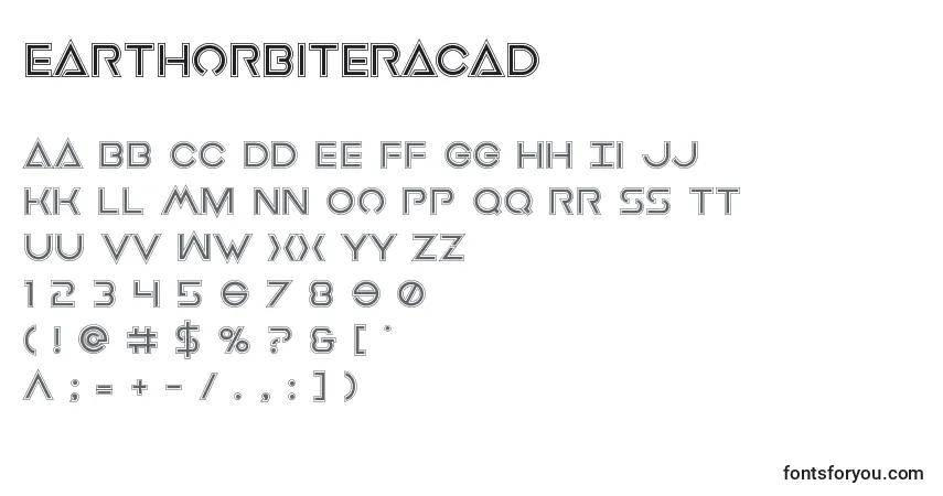 Schriftart Earthorbiteracad – Alphabet, Zahlen, spezielle Symbole