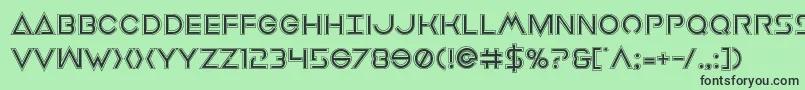 フォントEarthorbiteracad – 緑の背景に黒い文字