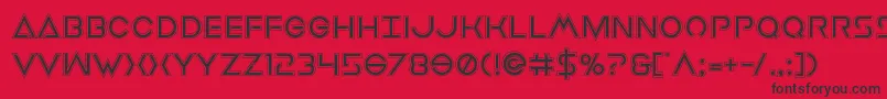 フォントEarthorbiteracad – 赤い背景に黒い文字