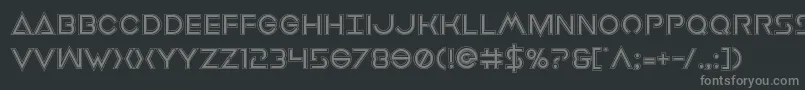 フォントEarthorbiteracad – 黒い背景に灰色の文字