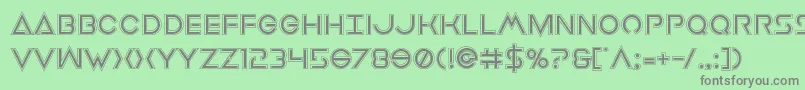 フォントEarthorbiteracad – 緑の背景に灰色の文字