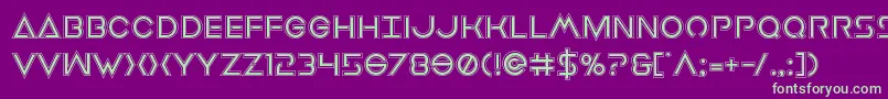 フォントEarthorbiteracad – 紫の背景に緑のフォント