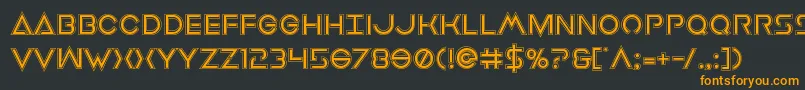 フォントEarthorbiteracad – 黒い背景にオレンジの文字