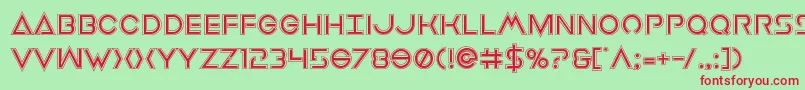 Шрифт Earthorbiteracad – красные шрифты на зелёном фоне