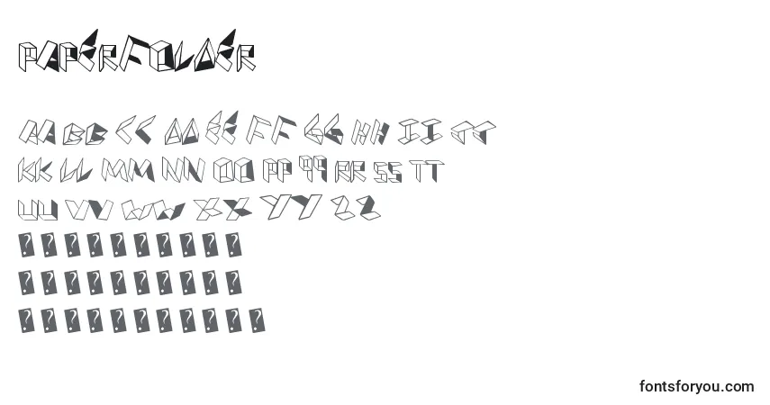 Czcionka Paperfolder – alfabet, cyfry, specjalne znaki