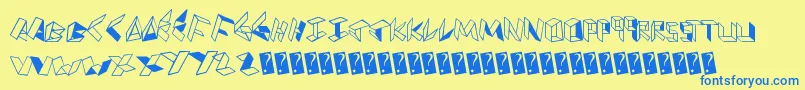 Paperfolder Font – Blue Fonts on Yellow Background