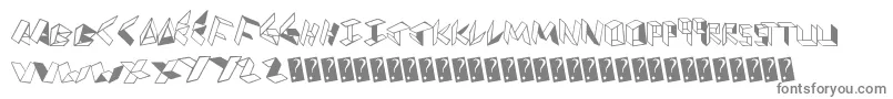 Paperfolder-fontti – harmaat kirjasimet valkoisella taustalla
