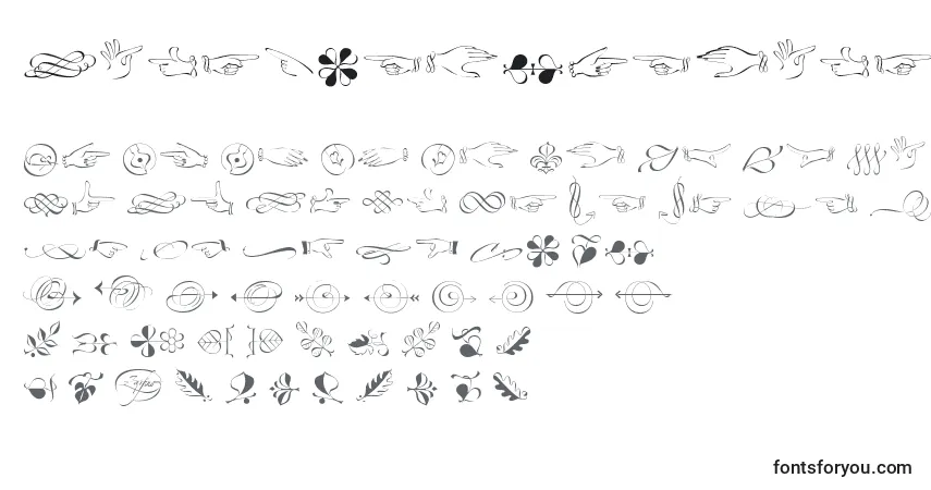 Czcionka LinotypezapfinoOrnaments – alfabet, cyfry, specjalne znaki