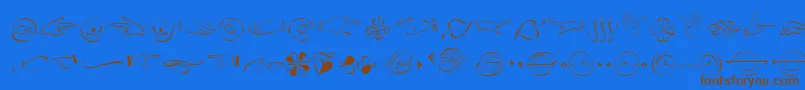 Fonte LinotypezapfinoOrnaments – fontes marrons em um fundo azul