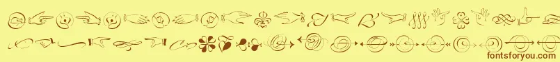 LinotypezapfinoOrnaments Font – Brown Fonts on Yellow Background