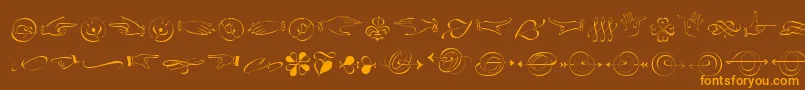 LinotypezapfinoOrnaments Font – Orange Fonts on Brown Background