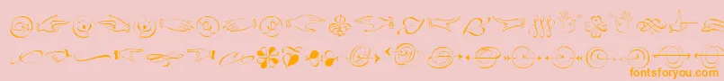 Police LinotypezapfinoOrnaments – polices orange sur fond rose