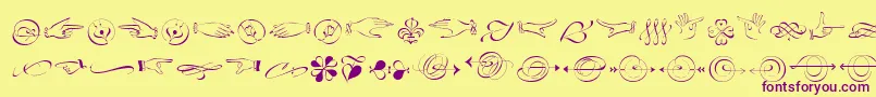 LinotypezapfinoOrnaments Font – Purple Fonts on Yellow Background