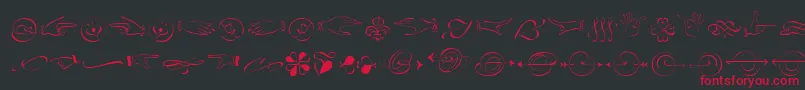 LinotypezapfinoOrnaments Font – Red Fonts on Black Background