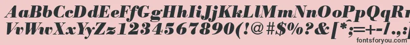 Шрифт ModernbodoniheavyRegularitalic – чёрные шрифты на розовом фоне