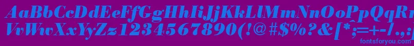 フォントModernbodoniheavyRegularitalic – 紫色の背景に青い文字