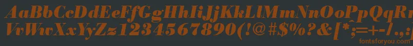 ModernbodoniheavyRegularitalic-Schriftart – Braune Schriften auf schwarzem Hintergrund
