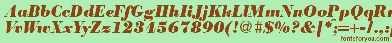 fuente ModernbodoniheavyRegularitalic – Fuentes Marrones Sobre Fondo Verde