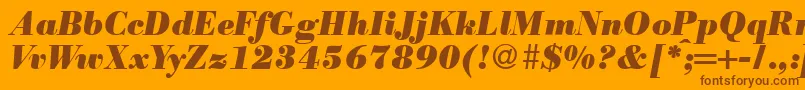 ModernbodoniheavyRegularitalic-fontti – ruskeat fontit oranssilla taustalla