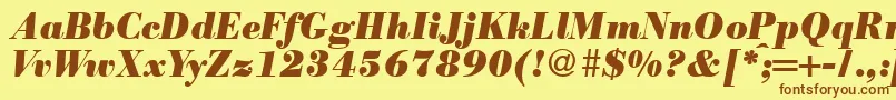 ModernbodoniheavyRegularitalic Font – Brown Fonts on Yellow Background