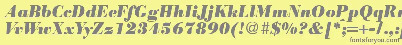 Шрифт ModernbodoniheavyRegularitalic – серые шрифты на жёлтом фоне