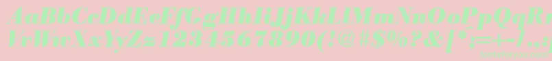 ModernbodoniheavyRegularitalic Font – Green Fonts on Pink Background