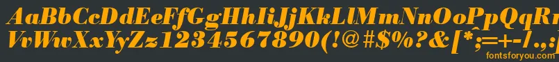 ModernbodoniheavyRegularitalic Font – Orange Fonts on Black Background